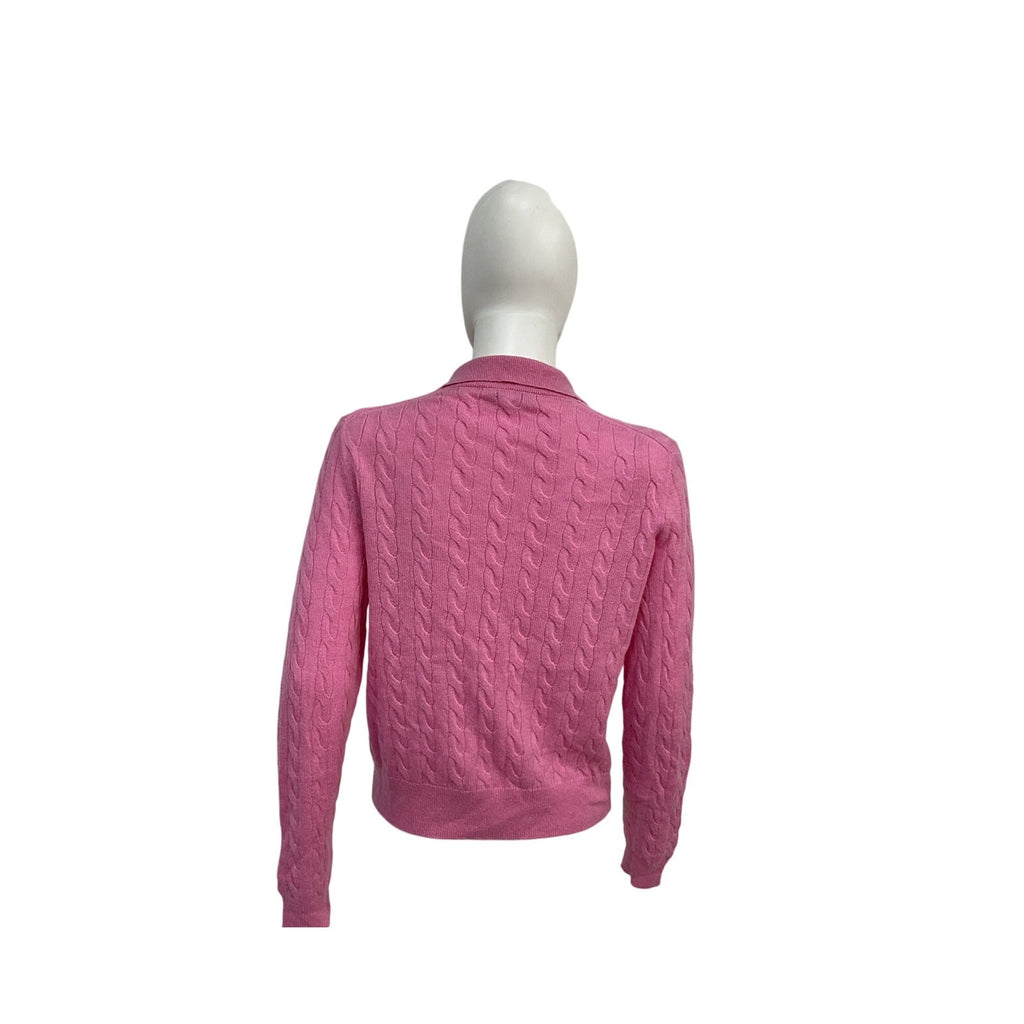 Alex Mill 'Mini' Pink Polyamide Cable Cardigan Size S