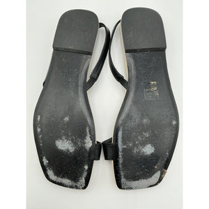 Toteme 'Slingback' Black Leather Sandals Size 41