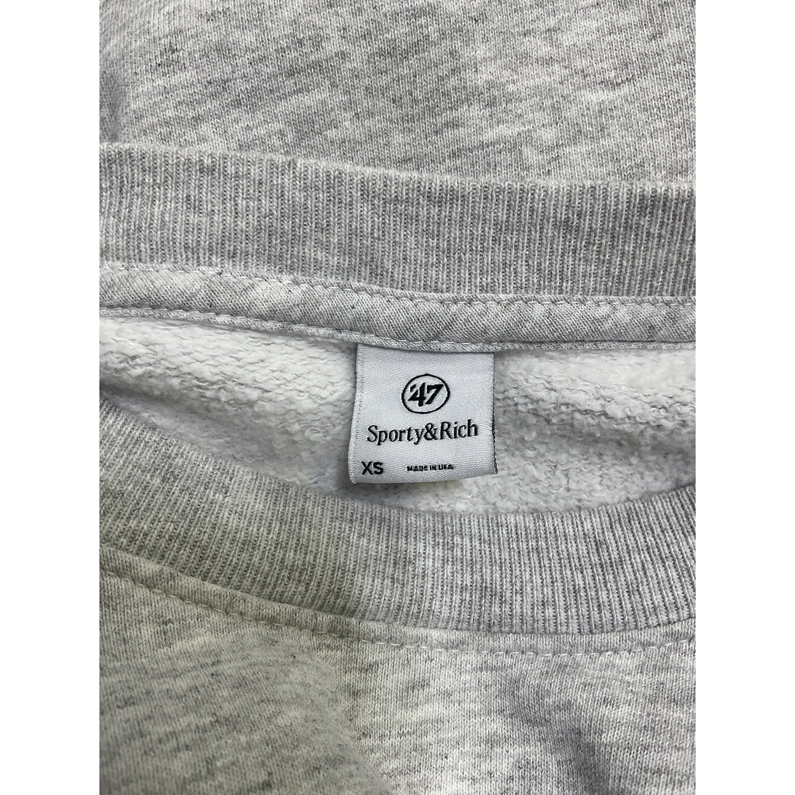 Sporty & Rich 'Crest' Grey Cotton Crewneck Sweatshirt Size XS