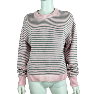 Frankies Bikinis Striped Pink Kip Sweater Size S