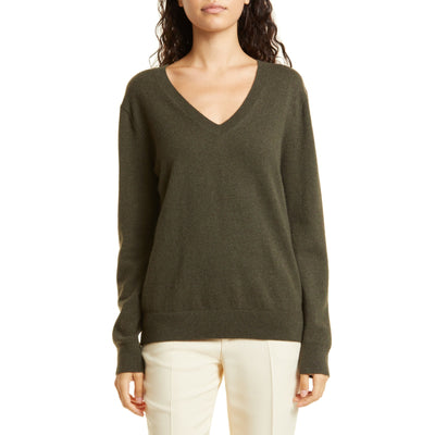 Vince Cashmere Green V-Neck Sweater Size S/P