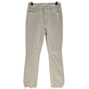 Mother Classic Beige Dazzler Ankle Fray Denim Jeans Size 28