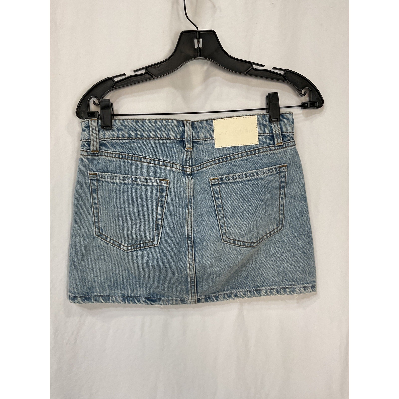 Grlfrnd 'Niki' Blue Cotton Micro Mini Skirt Size 24
