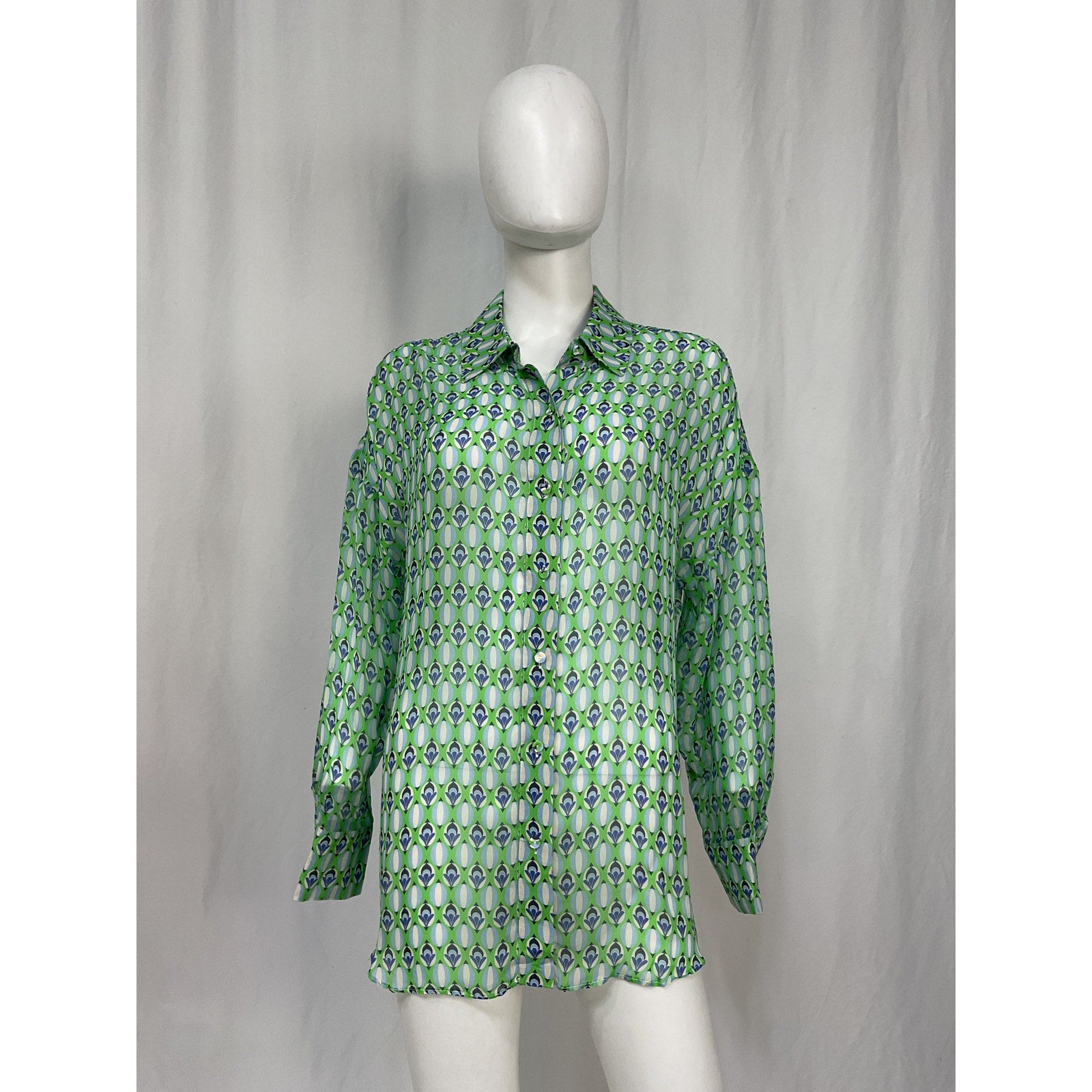 Favorite Daughter 'The Friday' Green Viscose Shirt Size XS