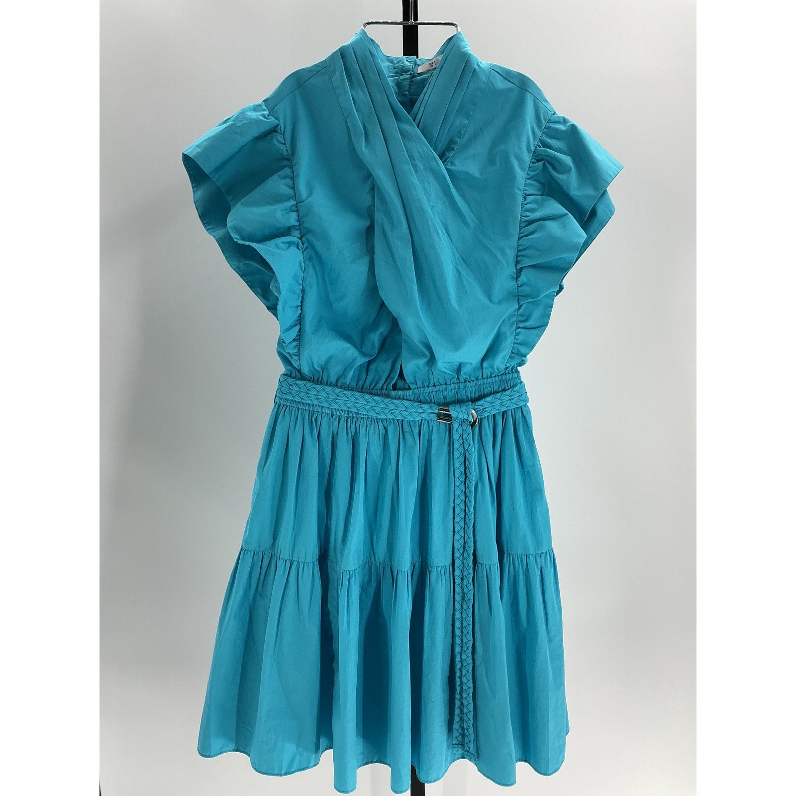 Derek Lam 'Finn' Blue Ruffle Wrap Dress Size 6