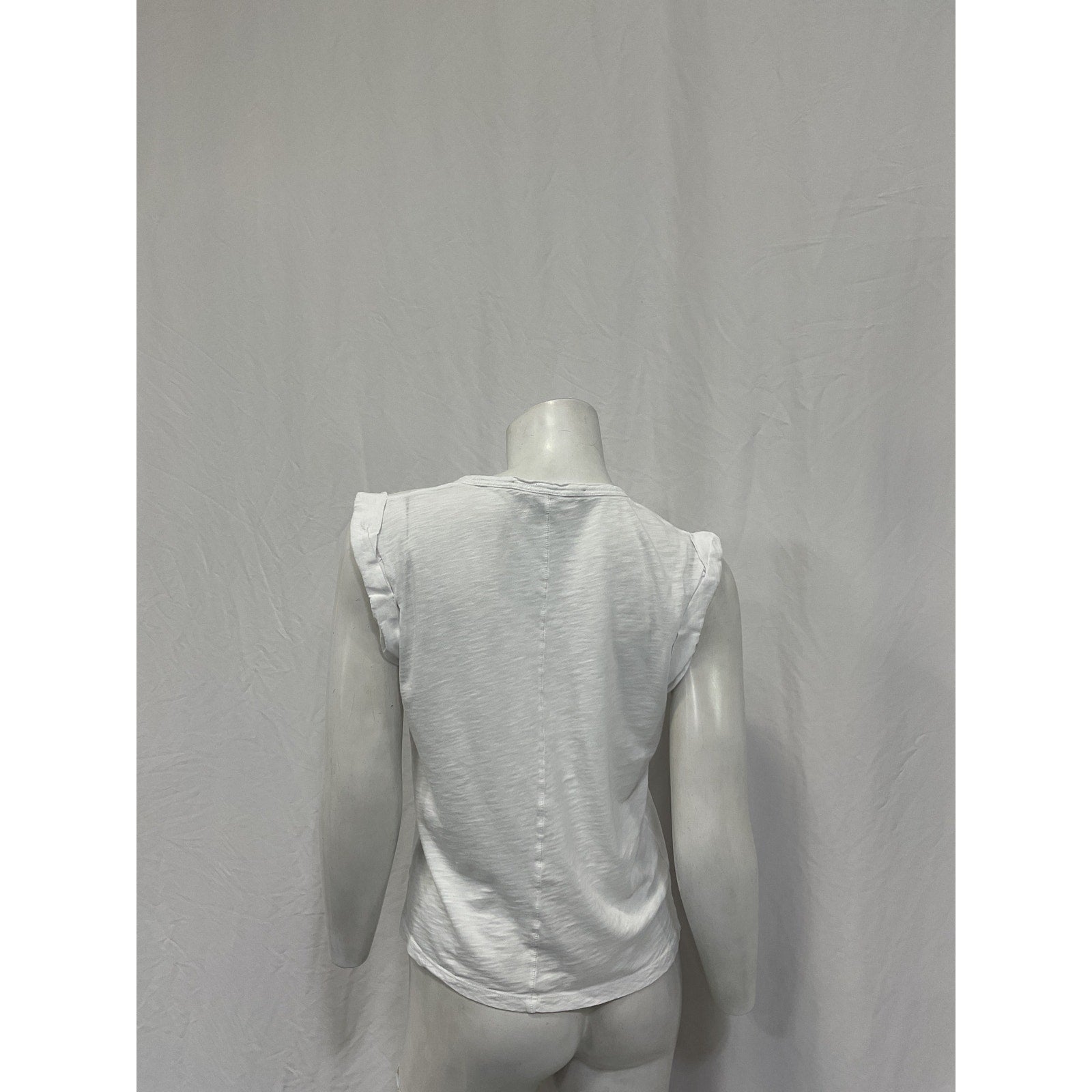Veronica Beard 'Arion' White Cotton Muscle Tee Size S