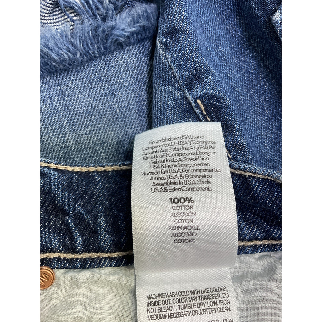 Mother 'The Dodger' Blue Cotton Short Short Fray Size 27