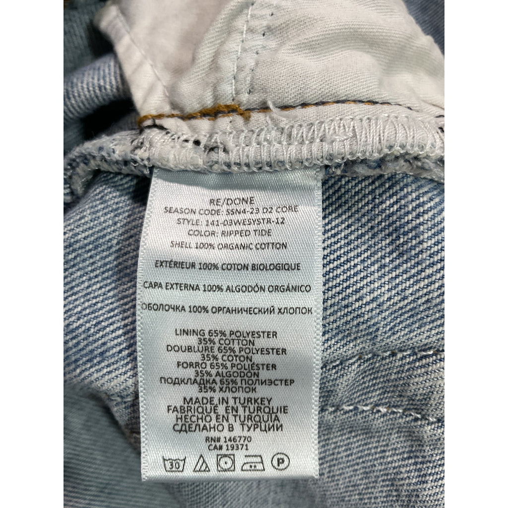 Re/Done 'Originals' Blue Easy Straight Denim Jean Size 24