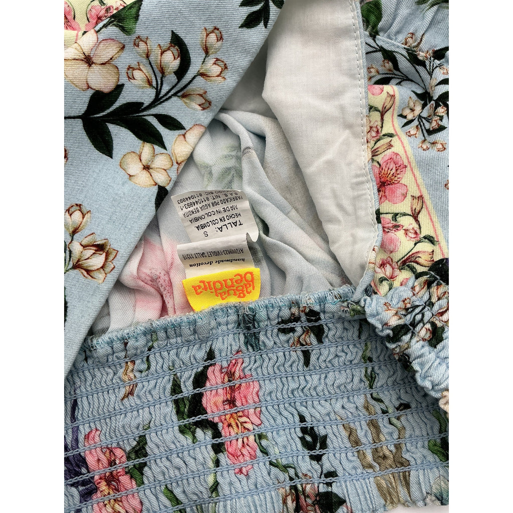 Agua Bendita 'Violet' Blue Viscose Mini Skirt Size S