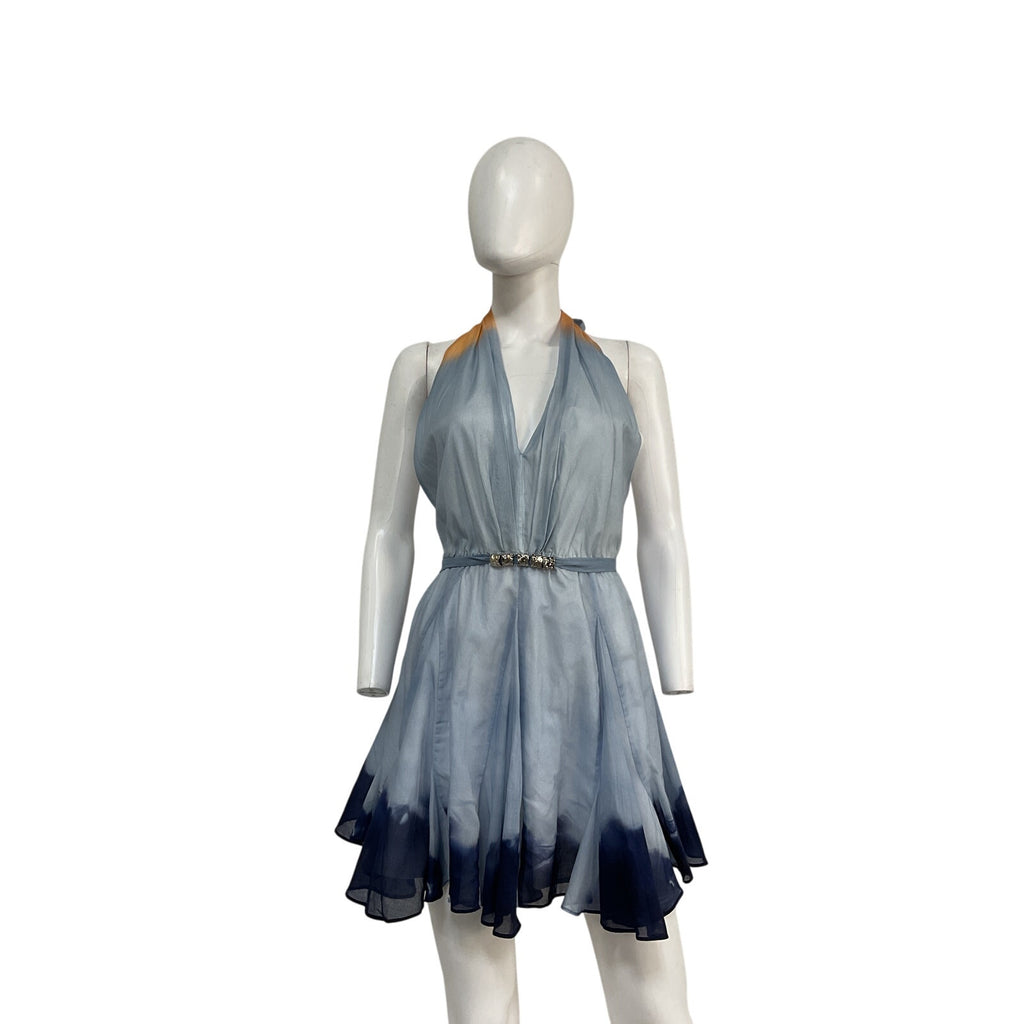 Maje Short 'Tie Dyed' Blue Cotton Dress Size 36 - NWT