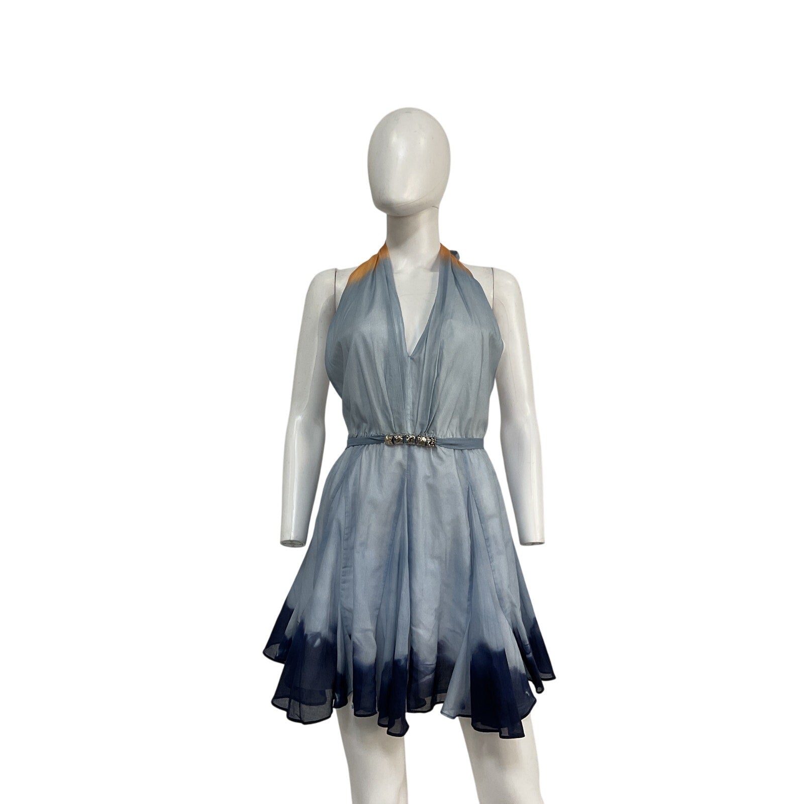 Maje Short 'Tie Dyed' Blue Cotton Dress Size 36 - NWT
