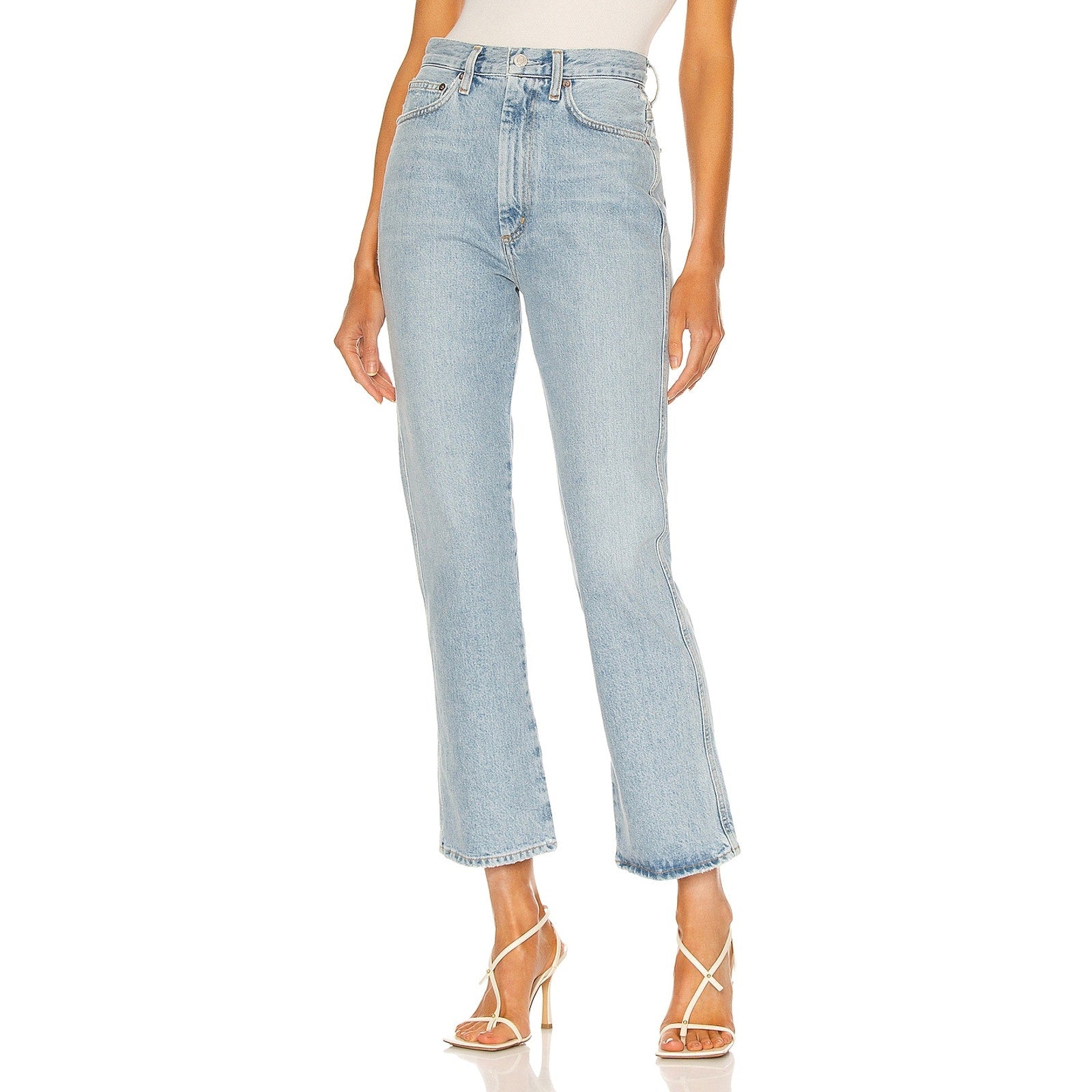 Agolde Pinch Waist Blue Cotton High Rise Kick Denim Jean Size 26