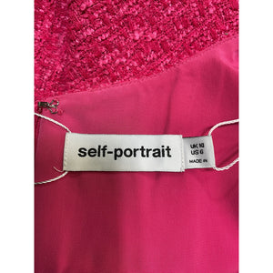 Self-Portrait 'Boucl�' Pink Polyester Mini Dress Size 6 - NWT