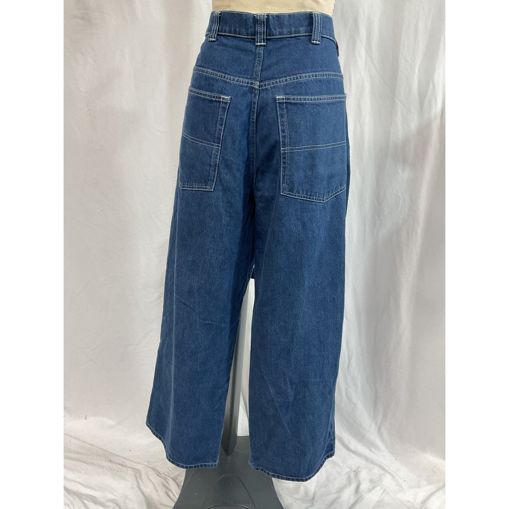 Reformation High-Rise Blue Wide-Leg Organic Denim Jeans Size 30