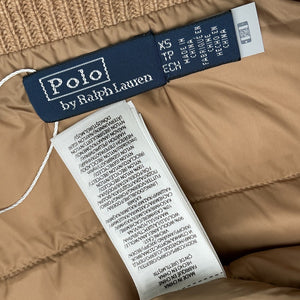 Polo Ralph Lauren Quilted Tan Cable Knit Wool Cashmere Vest Size XS