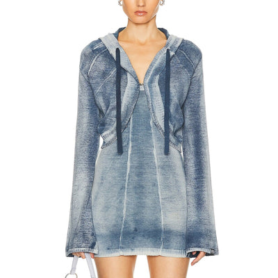 Knwls Cropped Blue Enyo Cardigan Size XS NWT