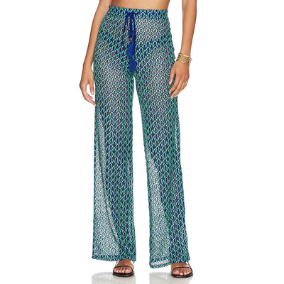 House Of Harlow 1960  'Saskia' Blue Rhinestone Tassel Pant Size XXS