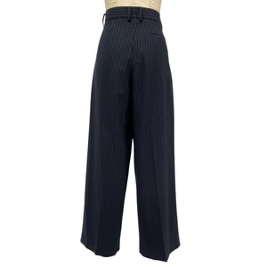 The Frankie Shop 'Tansy' Blue Polyester Pleated Trousers Size L