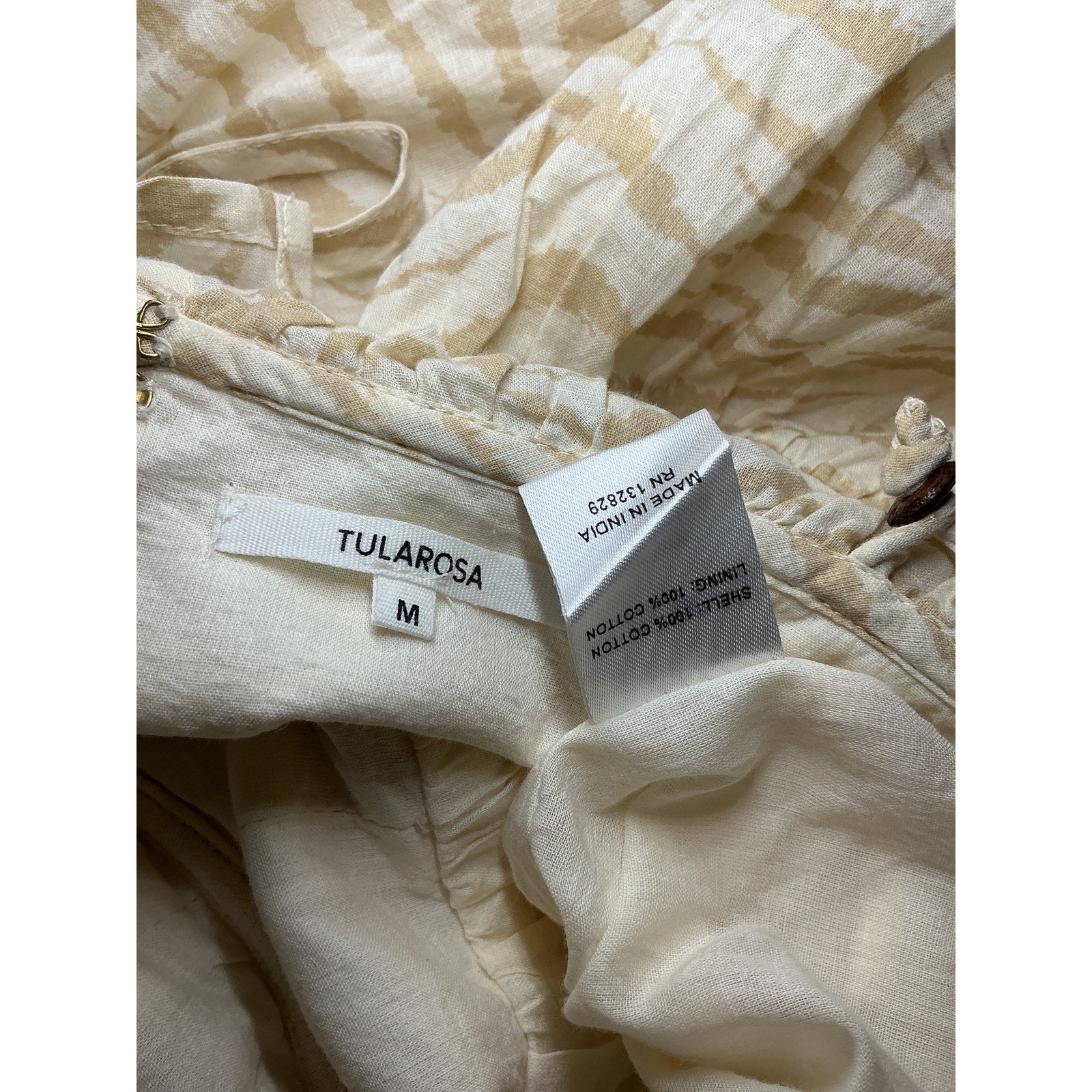 Tularosa 'Sara' Beige Cotton Mini Dress Size M