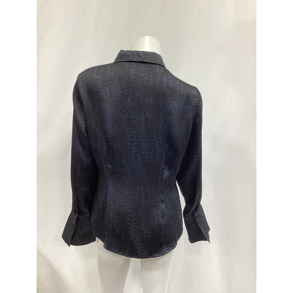Anine Bing 'Neo' Blue Charmeuse Shirt Size M