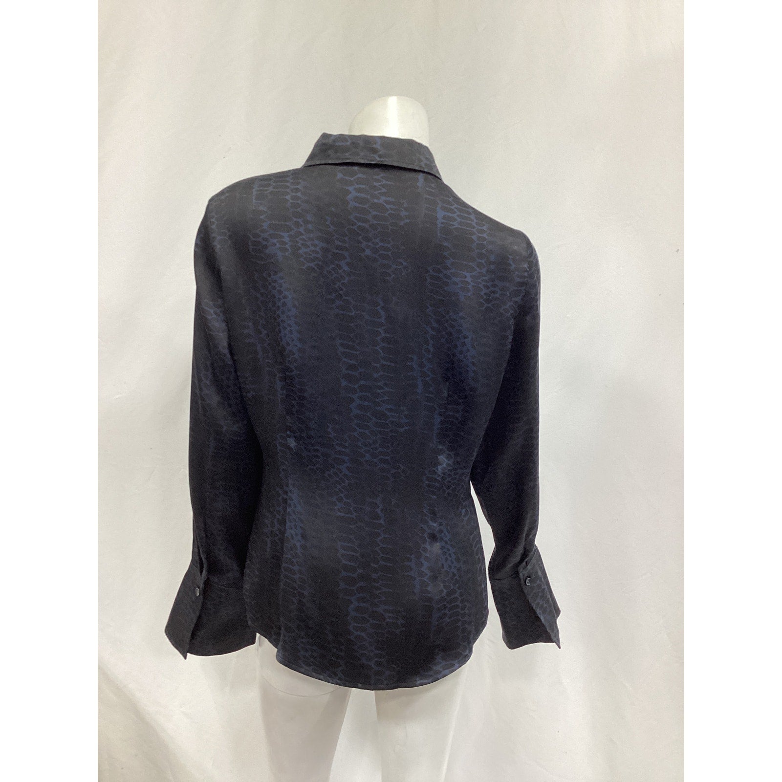 Anine Bing 'Neo' Blue Charmeuse Shirt Size M