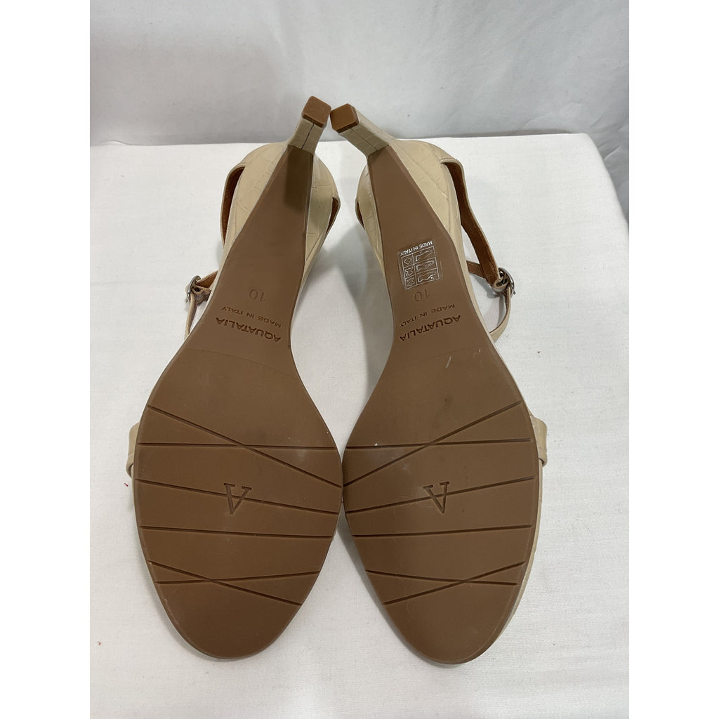 Aquatalia 'Rubie' White Leather Sandal Size 10