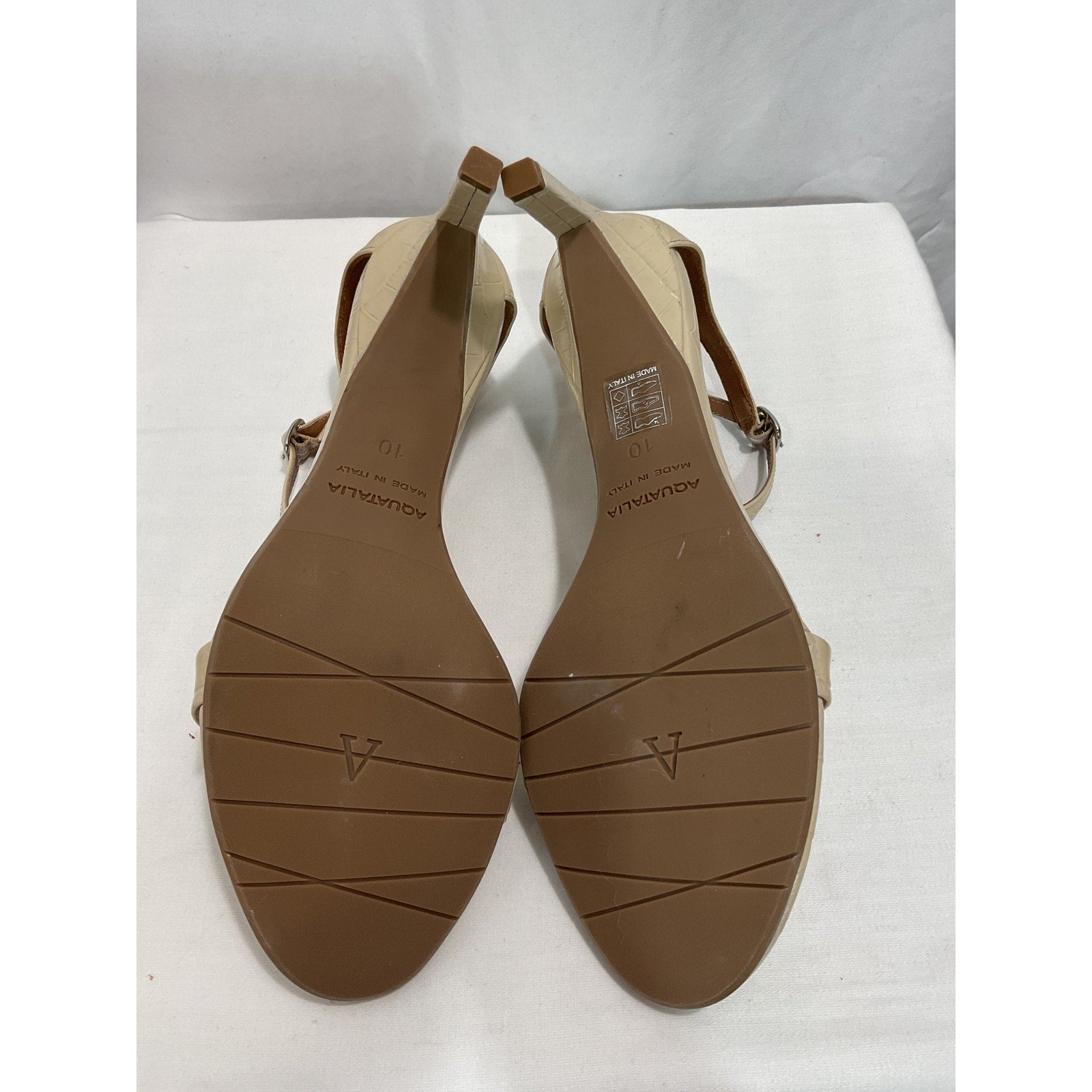 Aquatalia 'Rubie' White Leather Sandal Size 10