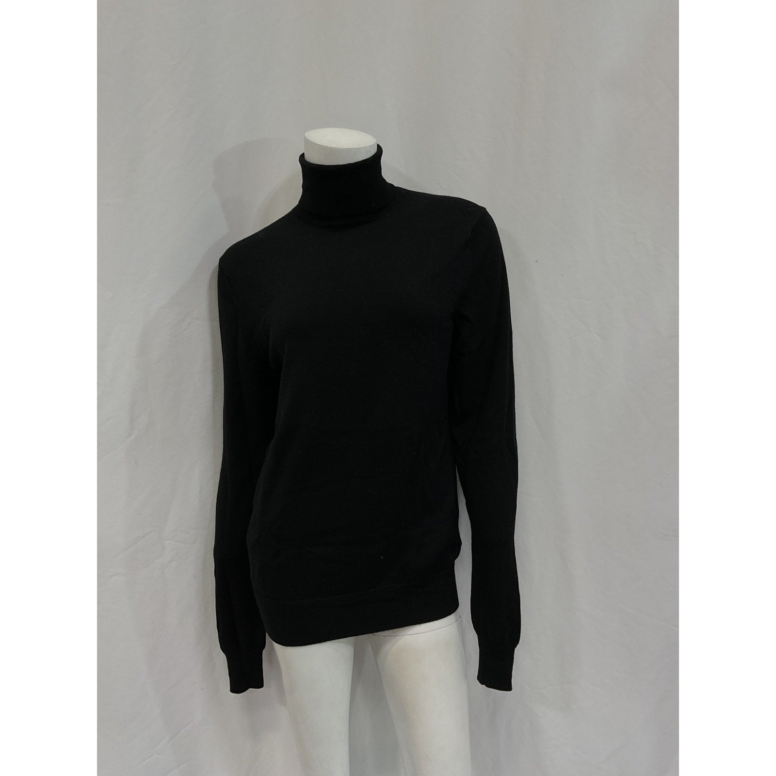 The Frankie Shop 'Eve' Black Merino Wool Merino Wool Turtleneck Sweater Size S