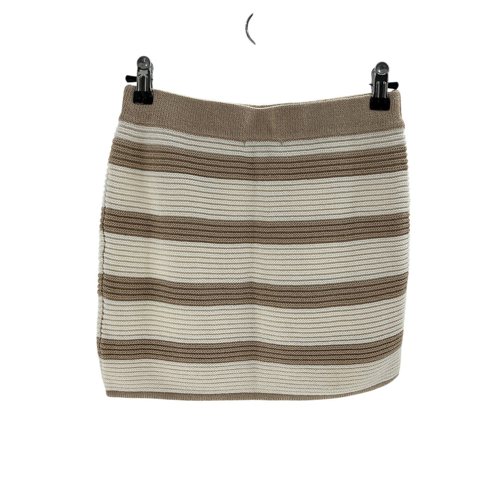 L'Academie 'By Marianna' Beige Viscose Drea Striped Knit Mini Skirt Size XXS
