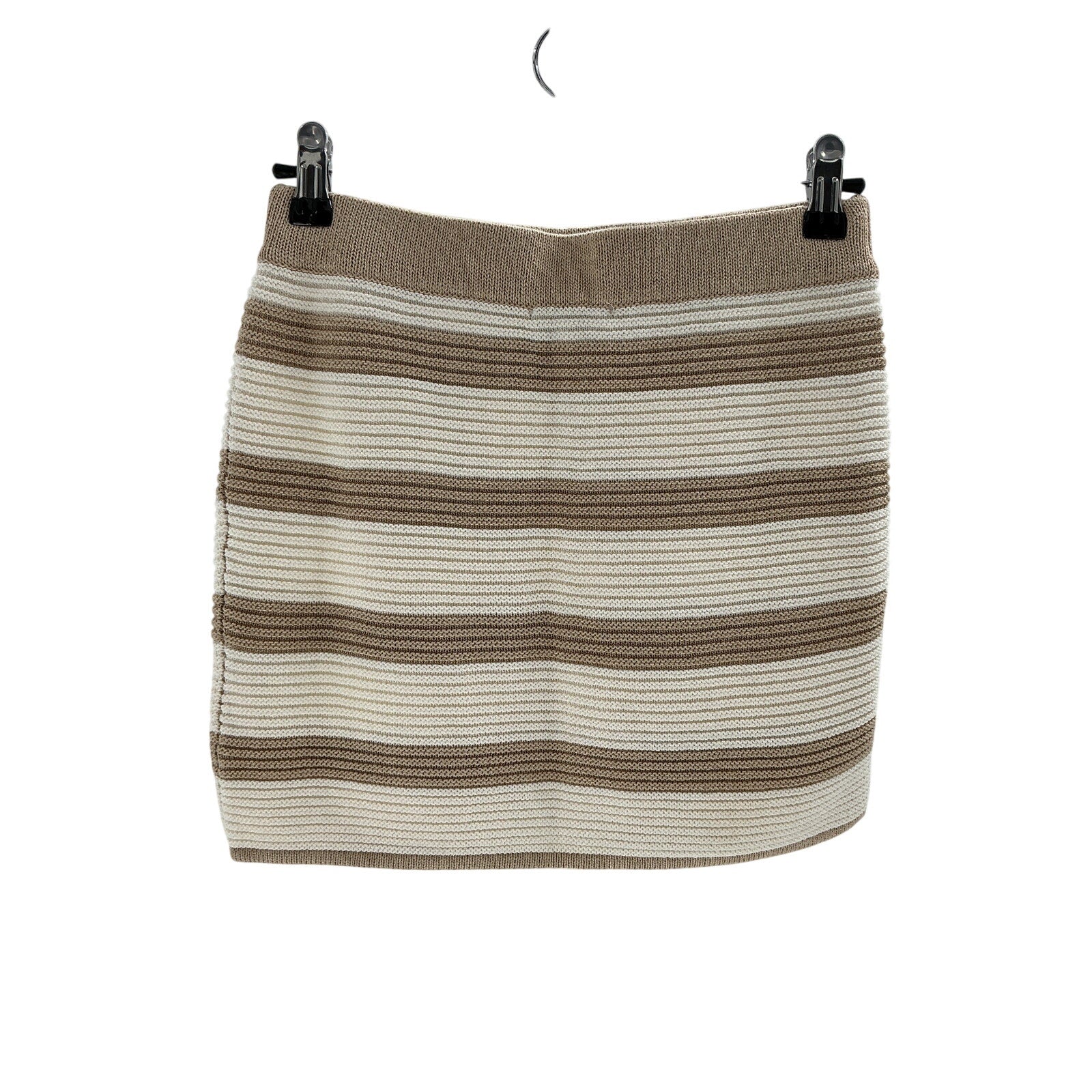 L'Academie 'By Marianna' Beige Viscose Drea Striped Knit Mini Skirt Size XXS