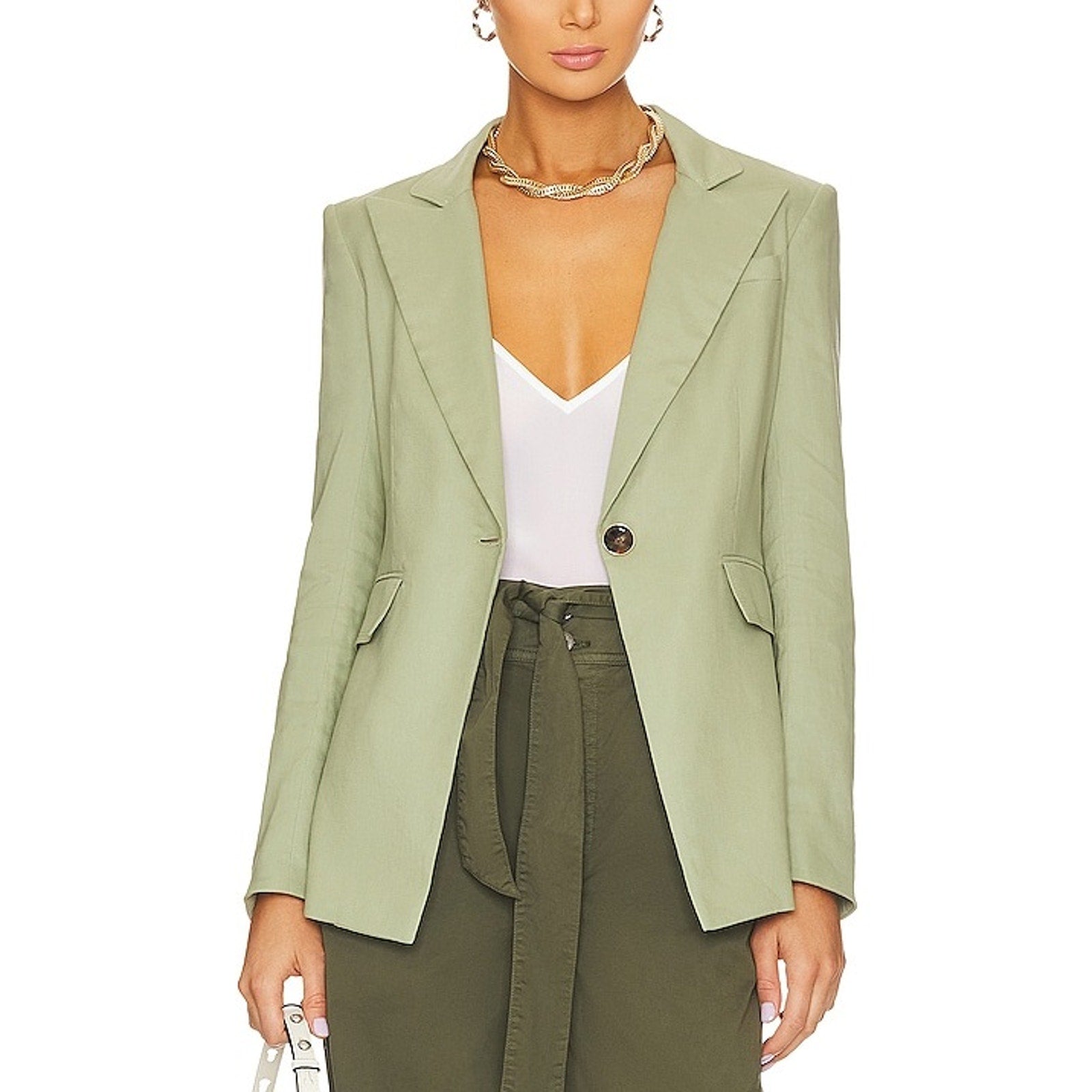 Veronica Beard 'Sedgwick Dickey' Green Linen Jacket Size 4 - NWT