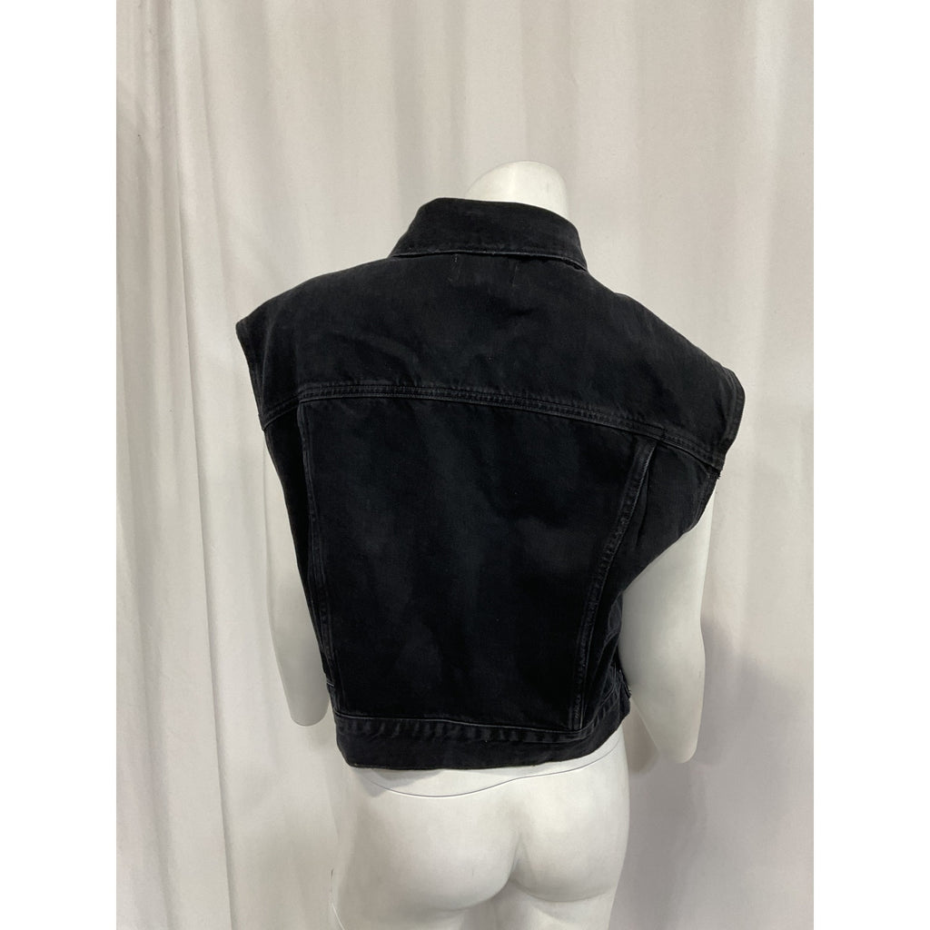 Agolde 'Charli' Black Denim Vest Size XS