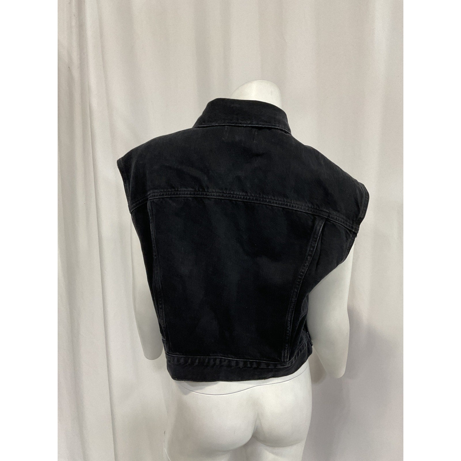 Agolde 'Charli' Black Denim Vest Size XS