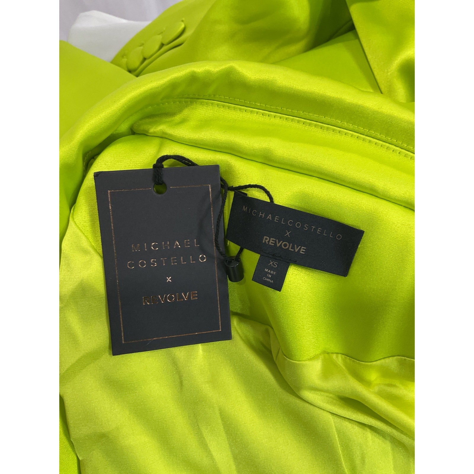 Michael Costello x Revolve 'Marissa' Green Satin Blazer Size XS - NWT