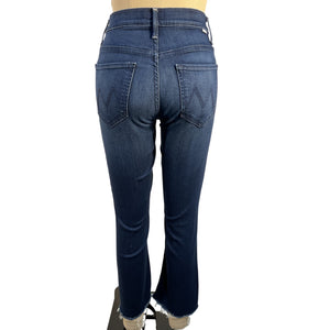 Mother High Rise Blue Insider Crop Step Fray Denim Jeans Size 27