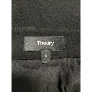 Theory Mini Black Crepe Trouser Skirt Size 2