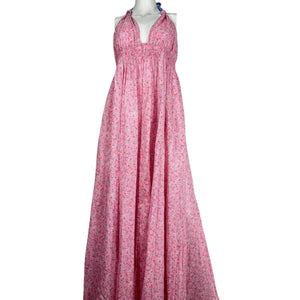 LoveShackFancy Floral Multicolor Love Re-Edition Halter Dress Size L