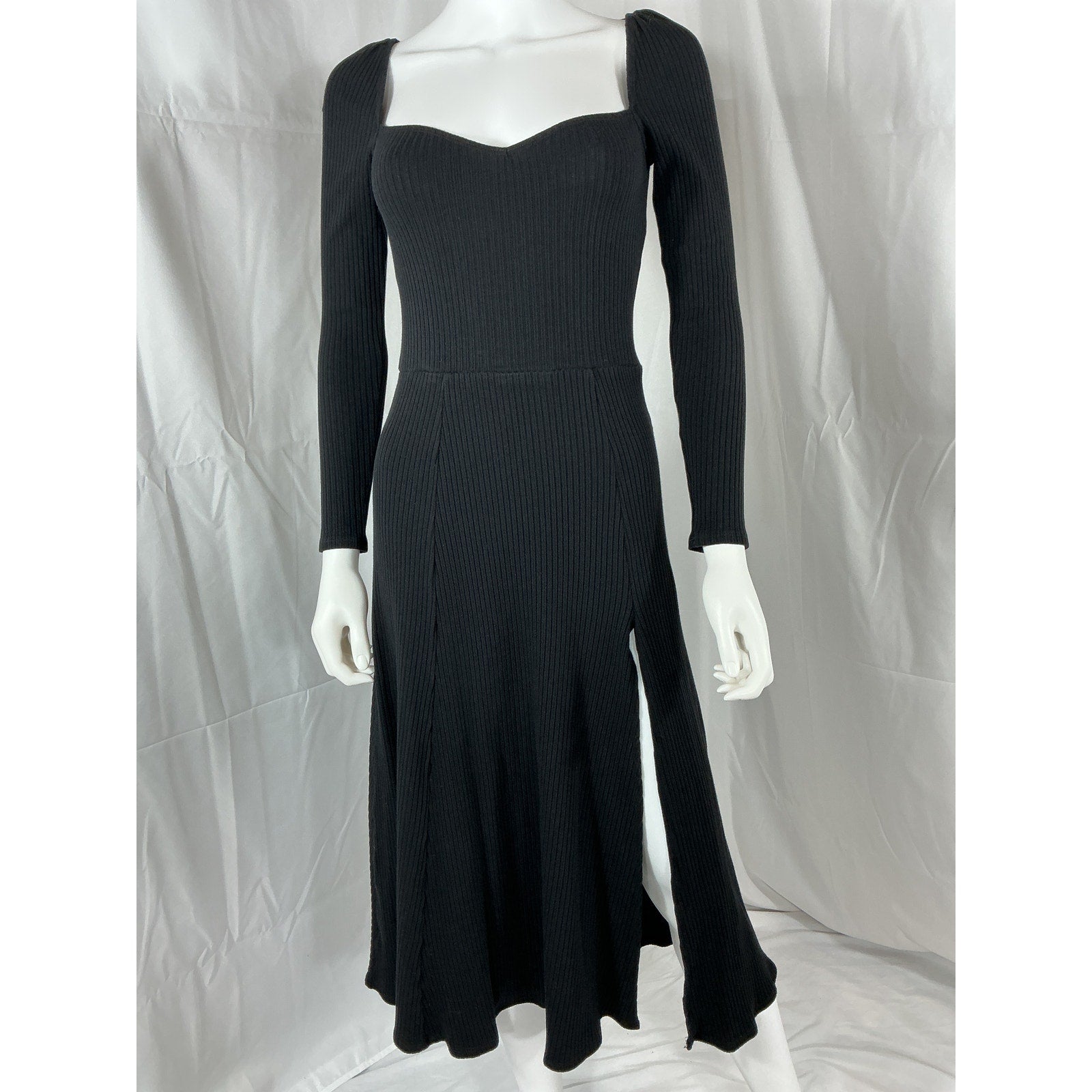 Reformation 'Banks' Black Knit Long Sleeve Dress Size M