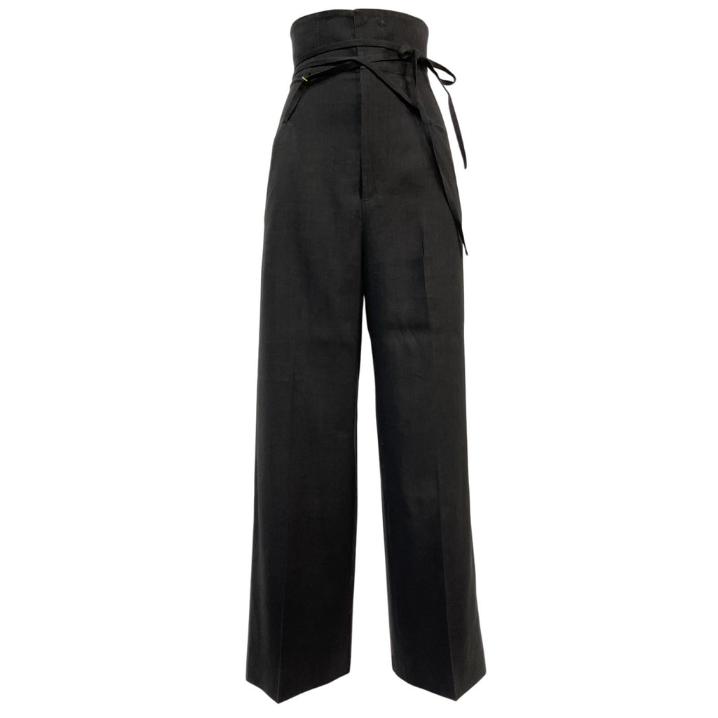 Jacquemus 'Le Pantalon' Black Hemp Novio Pant Size 34