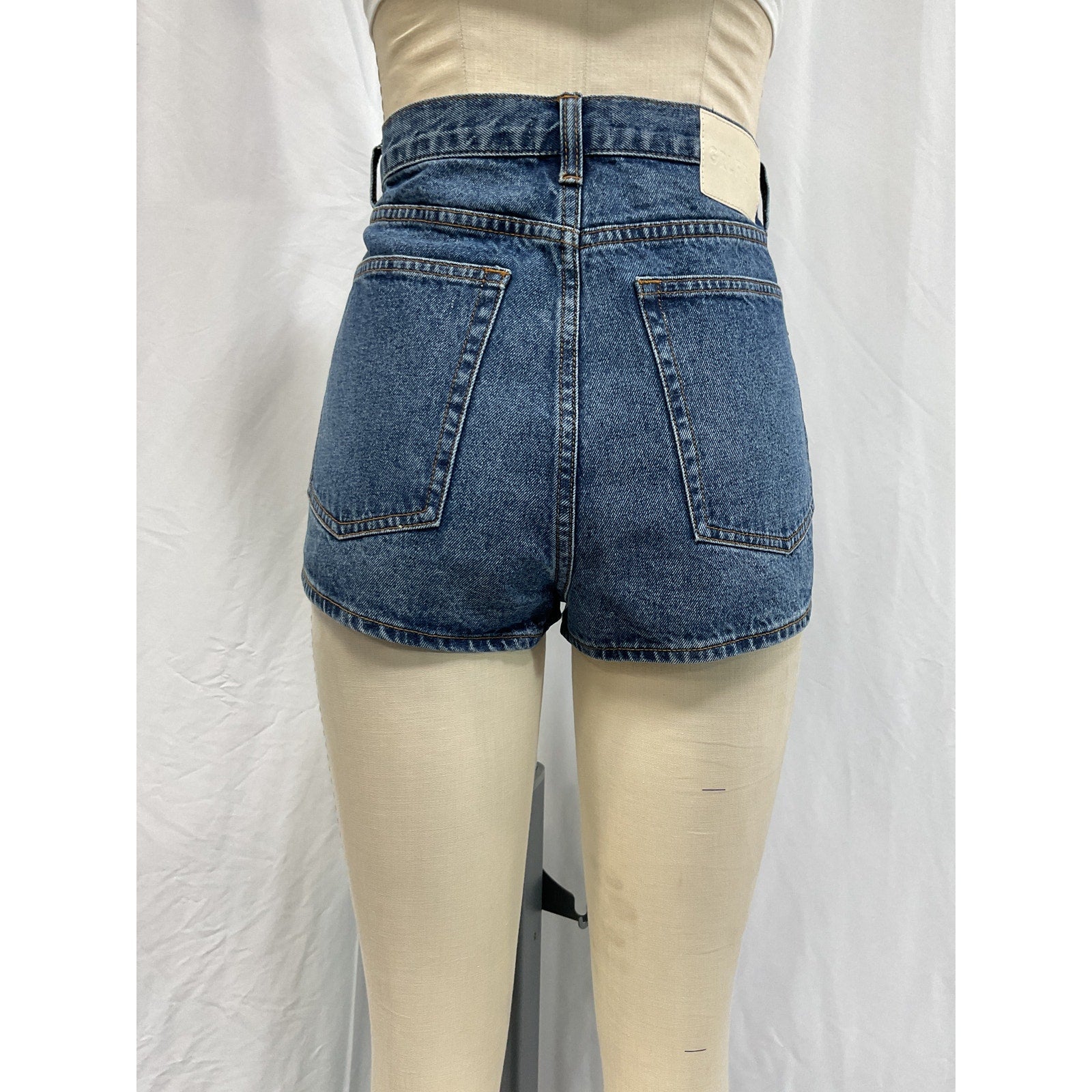 Grlfrnd 'Kyla' Blue Denim High Rise Hot Short Size 30