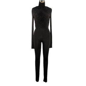 Alex Perry Embellished Black Cove Jumpsuit Size UK  8 / US 4
