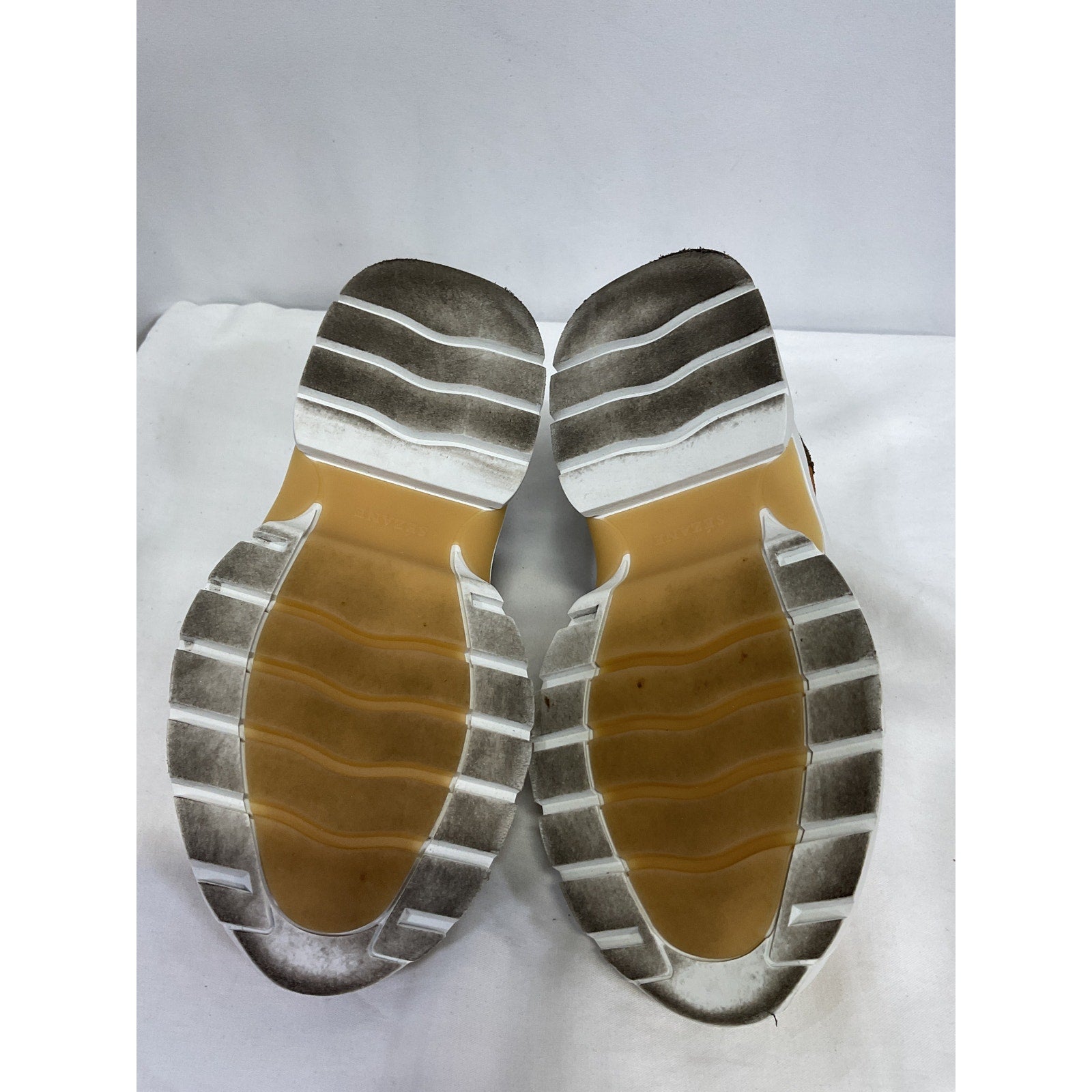 S�zane 'James' White Leather Trainers Sneaker Size 36