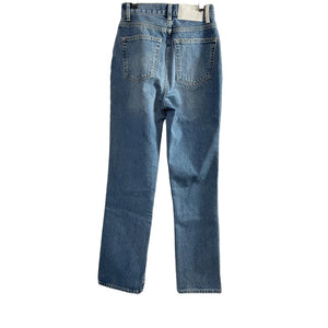 La Ligne 'Molly' Blue Cotton High-Rise Straight Denim Jean Size 23