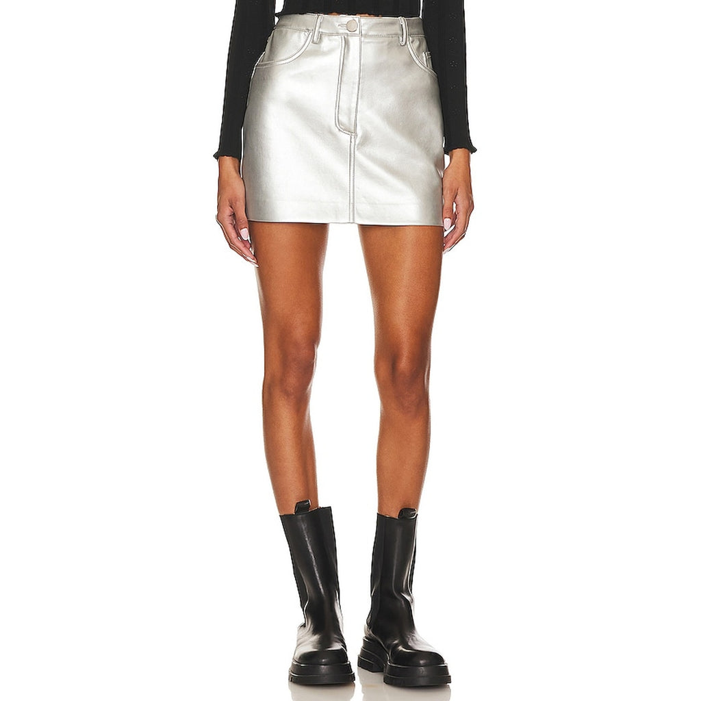 Apparis 'Gretchen' Silver Metallic Skirt Size M