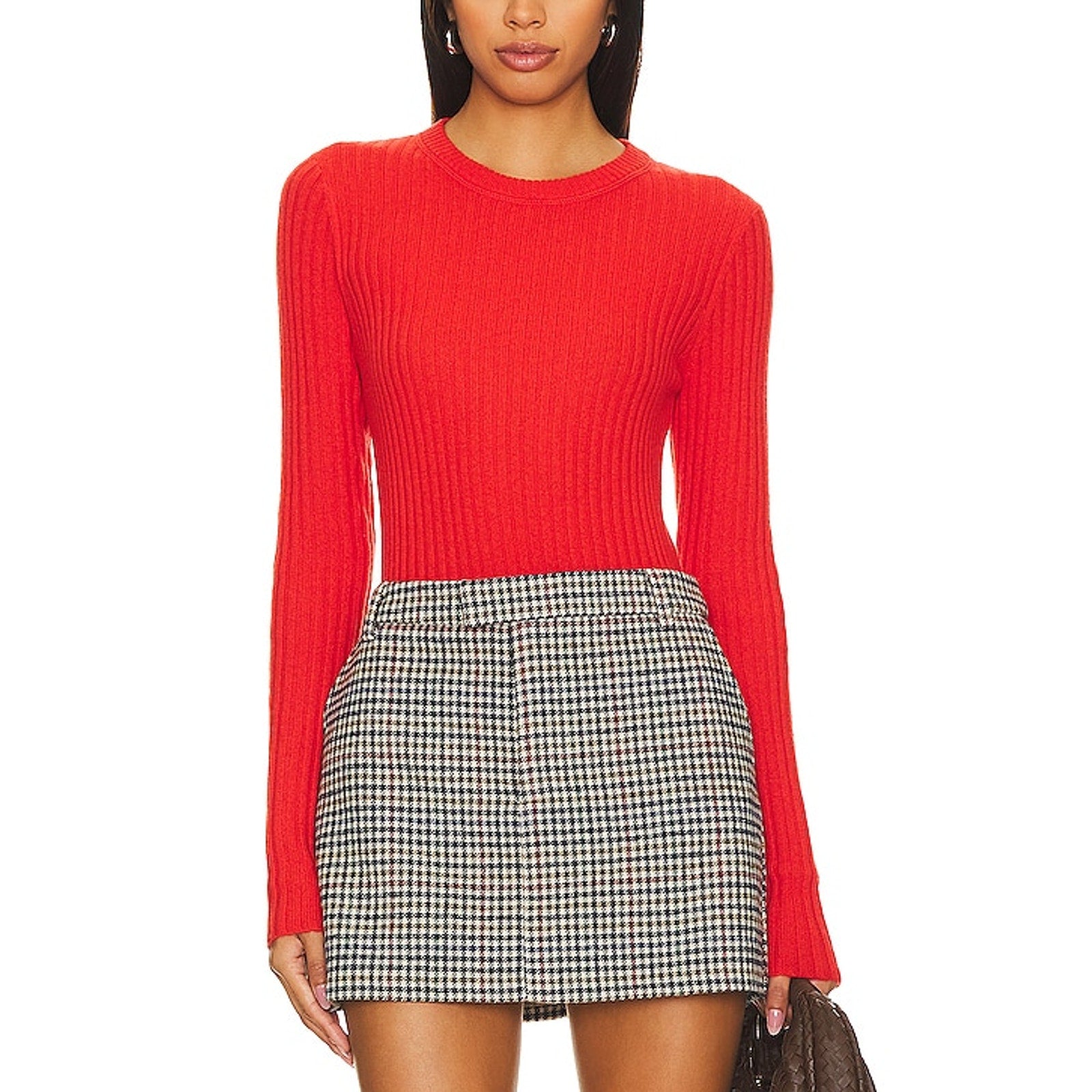 Autumn 'Rib' Red Cashmere Crewneck Top Size M