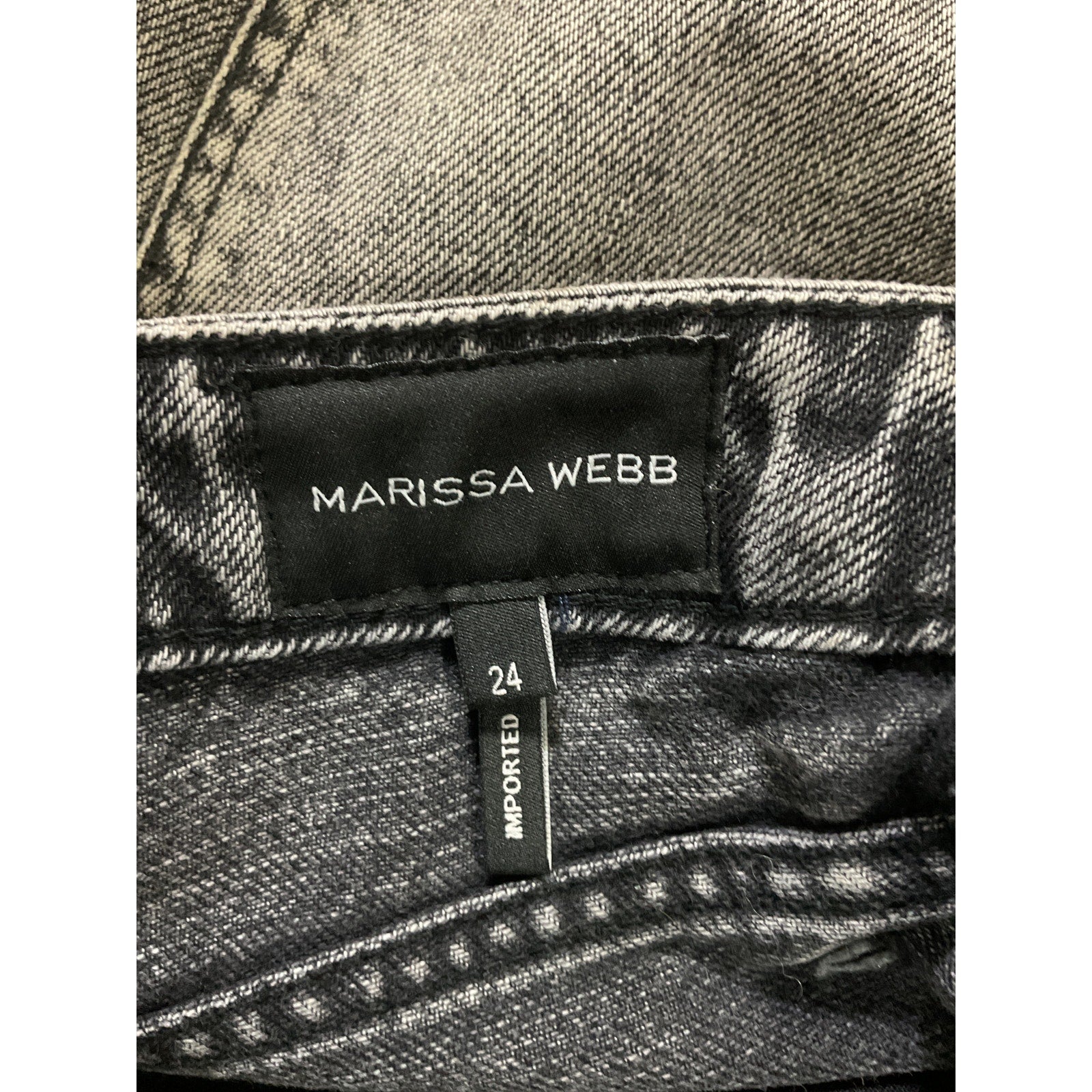 Marissa Webb 'Banks Paper Bag' Black Denim Boyfriend Short Size 24