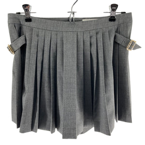 Sandro Chic Gray Buckle Accent Pleated Skort Size FR 36 / US 4 NWT