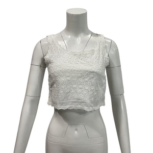Loveshackfancy Eyelet True White Luvita Crop Top Size 4 NWT