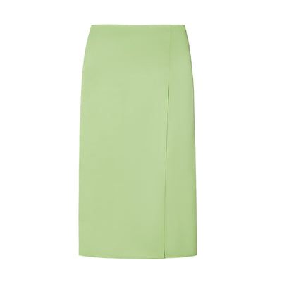 Tory Burch Sleek Mint Satin Wrap Skirt Size 10 NWT