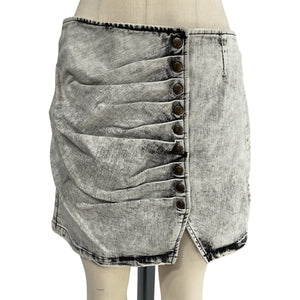 Retrofête Ruched Light Acid Grey Willa Skirt Size L NWT